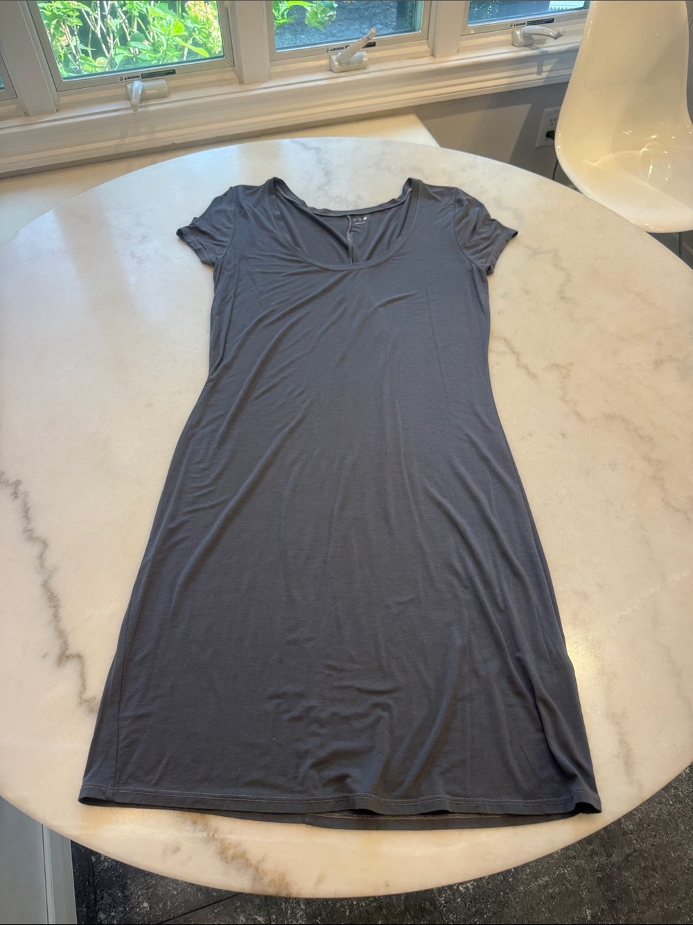 NWOT Three Dots GREY Scoop Neck T SHIRT dress